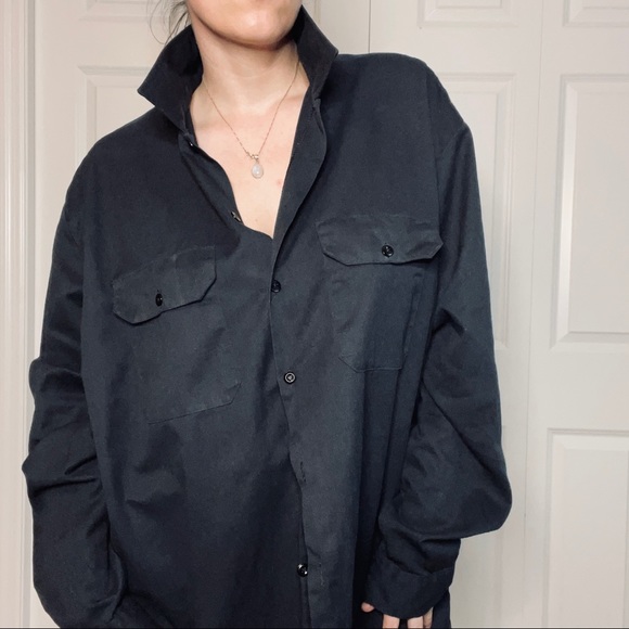 90s Grunge Dickies Button Down Utility Shirt Jacket Size XLT - Picture 3 of 8